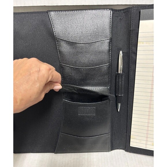 Black Faux Leather Targets Of Excellence Pad Folio Holds 8.5” X 11” Notepad - Picture 7 of 7